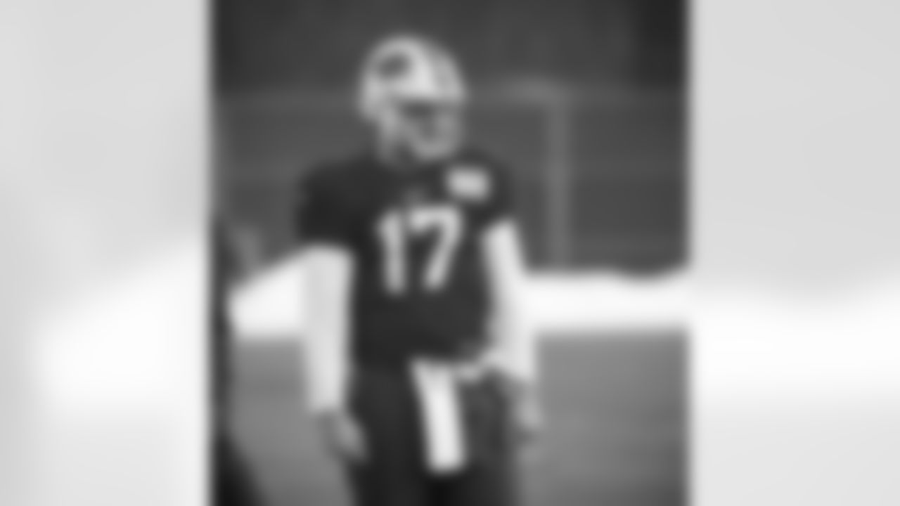 Josh Allen (17). Buffalo Bills Week 16 practice, Wednesday December 23, 2020.
Photo by Bill Wippert