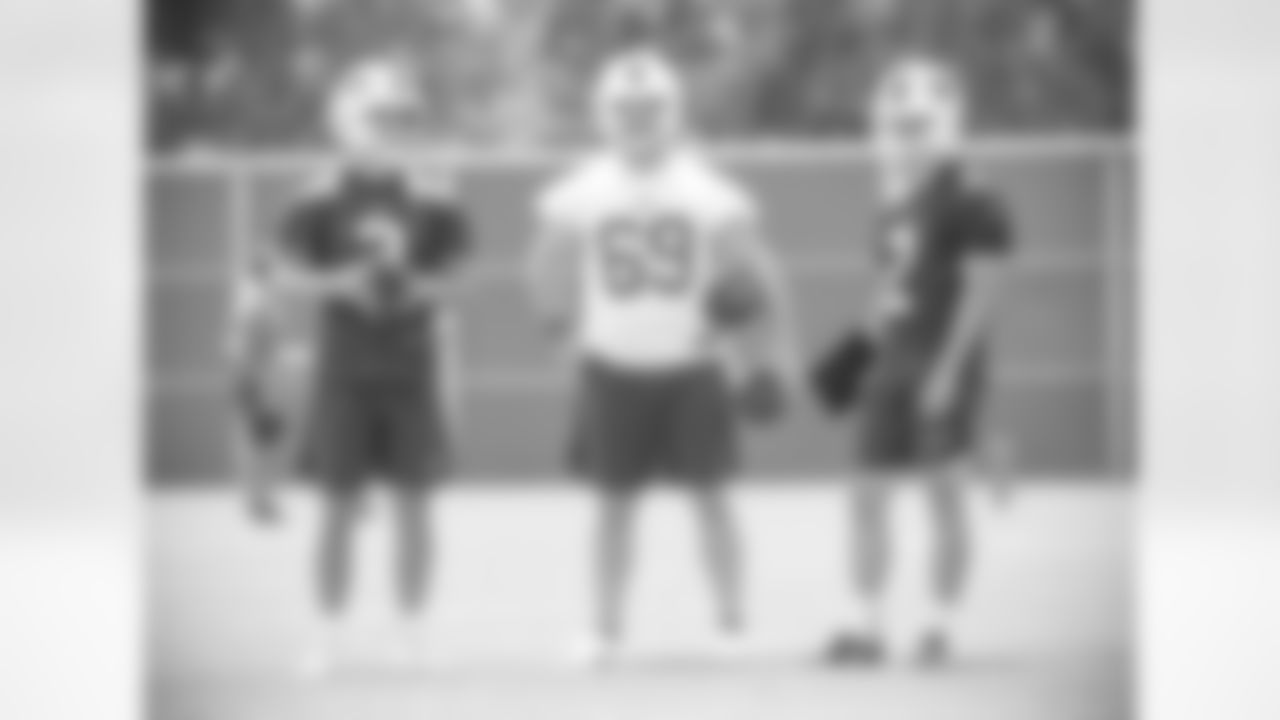 Matt Haack (3), Reid Ferguson (69), Tyler Bass (2). Buffalo Bills Organized Team Activity. June 1, 2021. Photo by Bill Wippert