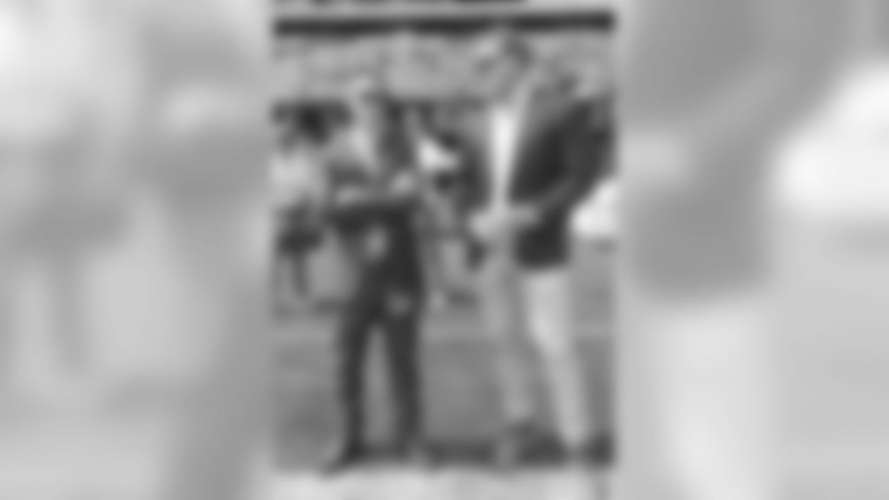 Buffalo Bills GM Brandon Beane and Eric Wood. Buffalo Bills at New York Jets, September 8, 2019 at MetLife Stadium.
Photo by Bill Wippert