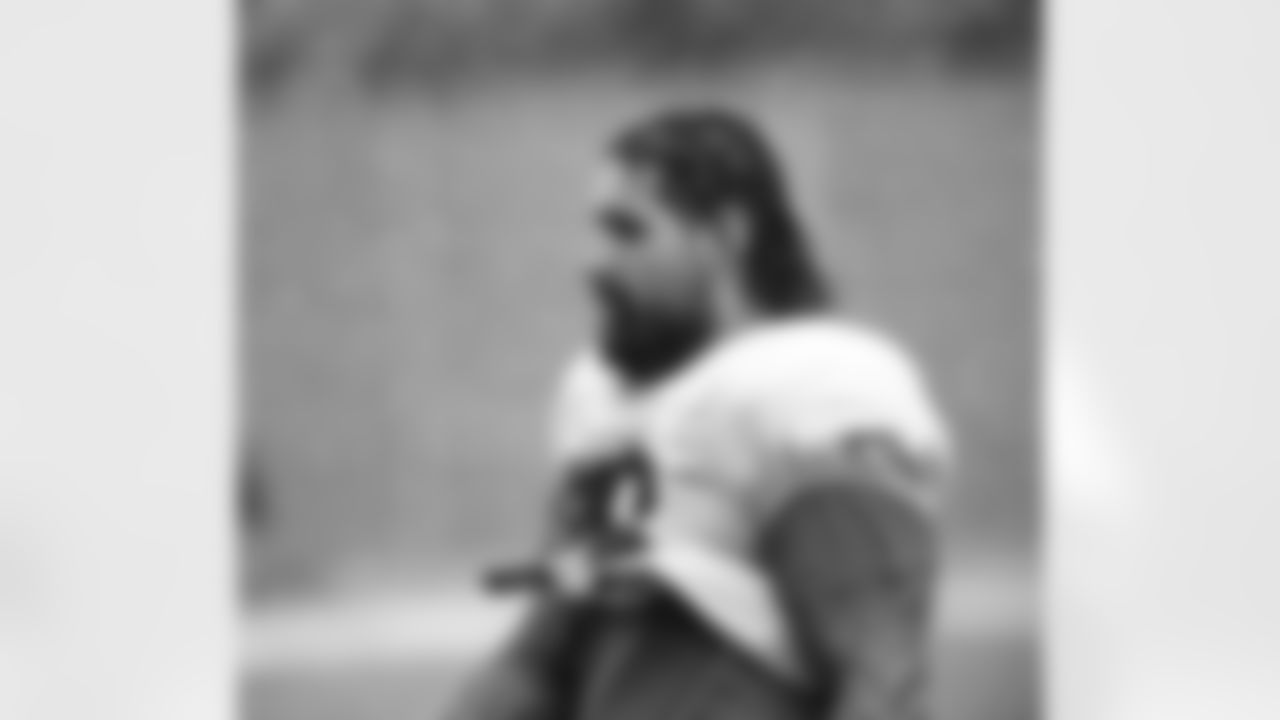 Jon Feliciano (76) in the rain. Buffalo Bills Training Camp, August 17, 2021. Photo by Bill Wippert