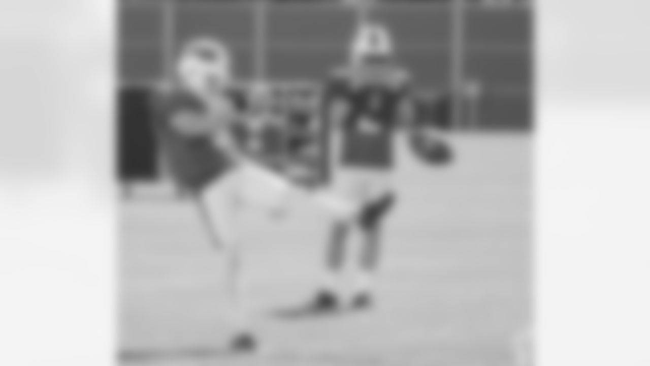 Matt Haack (3), Tyler Bass (2). Buffalo Bills Week 4 practice, September 29, 2021. Photo by Bill Wippert