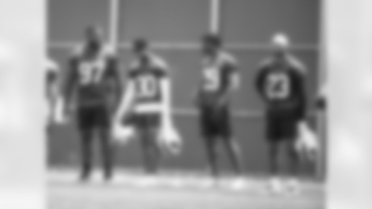 Jordan Phillips (97), Dane Jackson (30), Tim Harris (29), Micah Hyde (23). Day Two Buffalo Bills Mandatory Minicamp, June 15, 2022. Photo by Bill Wippert