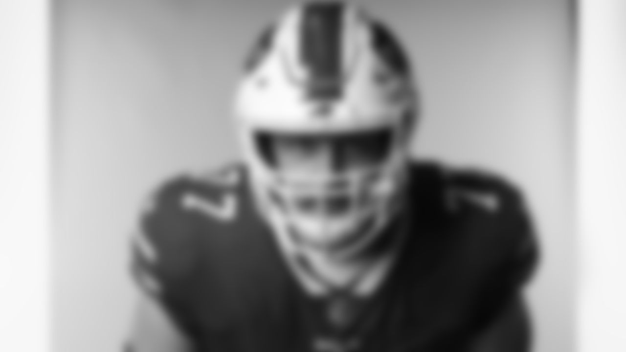 David Quessenberry (77) at Buffalo Bills Media Day, June 12, 2023.