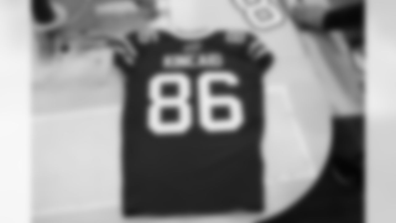 Views of Dalton Kincaid's jersey at ADPRO Sports on April 28, 2023.