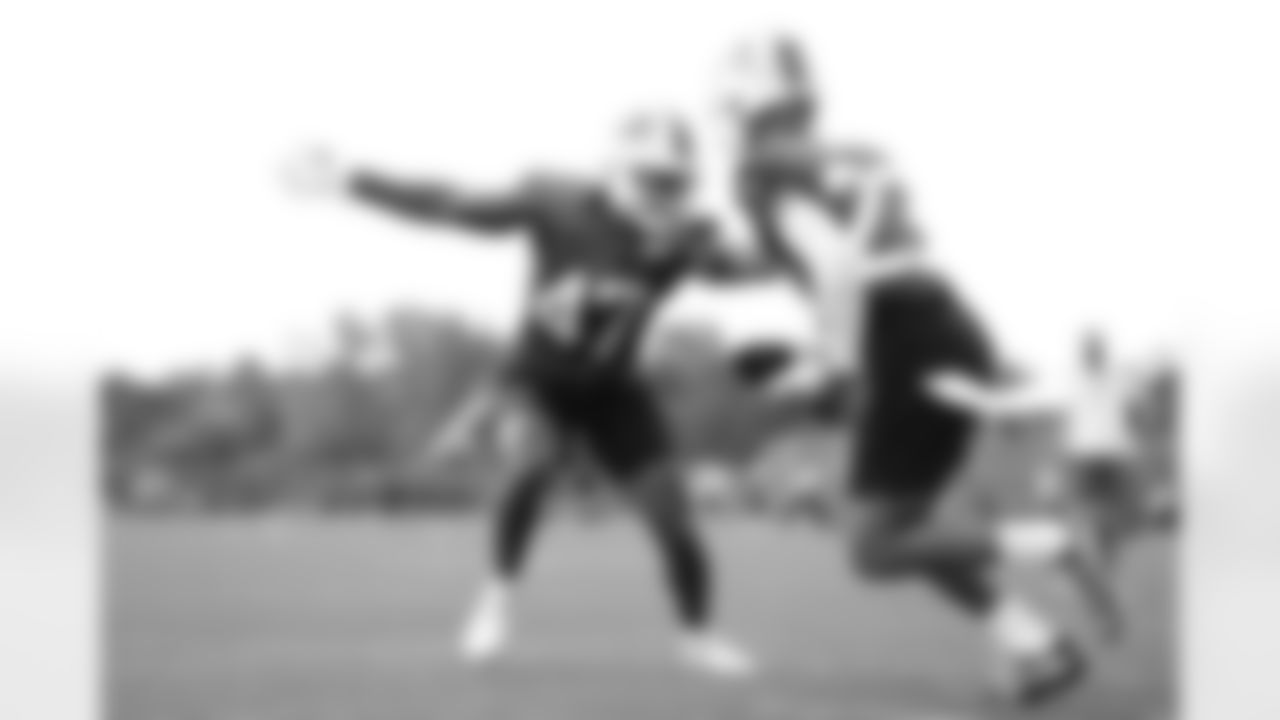 Christian Benford (47) and Micah Hyde (23). Buffalo Bills Training Camp at One Bills Drive, August 22, 2022. Photo by Ben Green