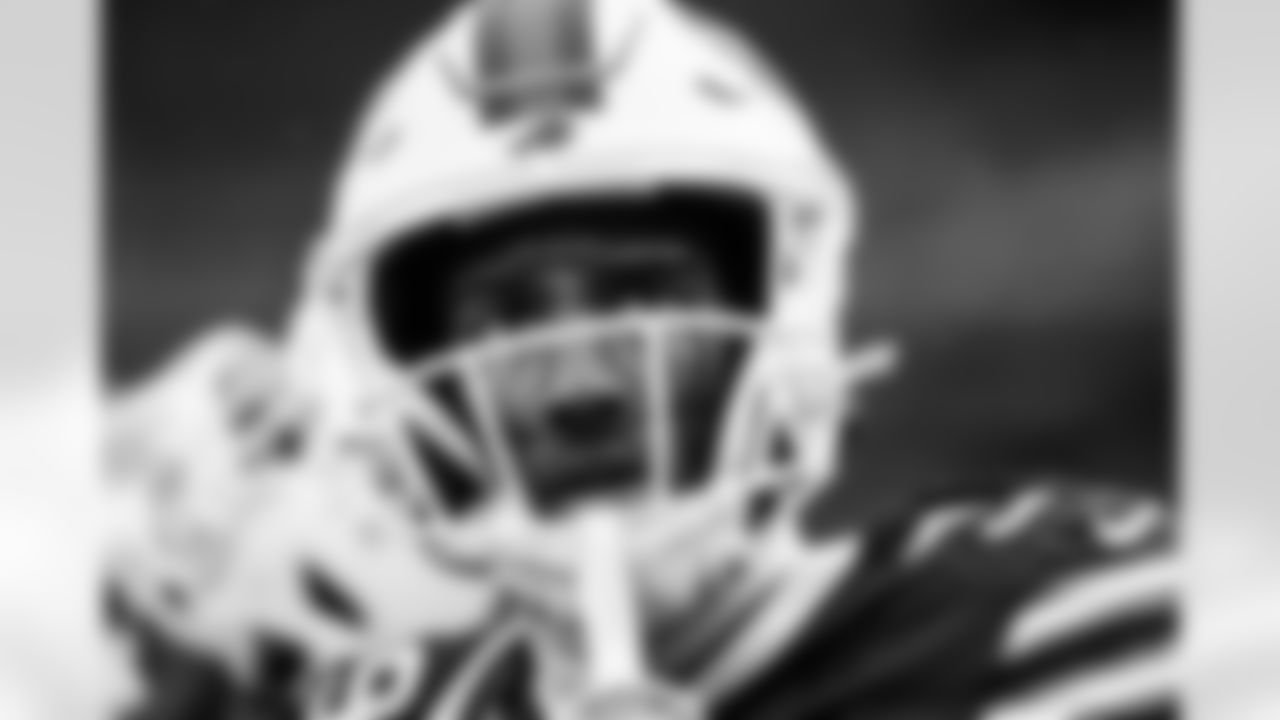 Levi Wallace (39) looks on from the sideline. Buffalo Bills vs Indianapolis Colts at Highmark Stadium, November 21, 2021. Photo by Ben Green