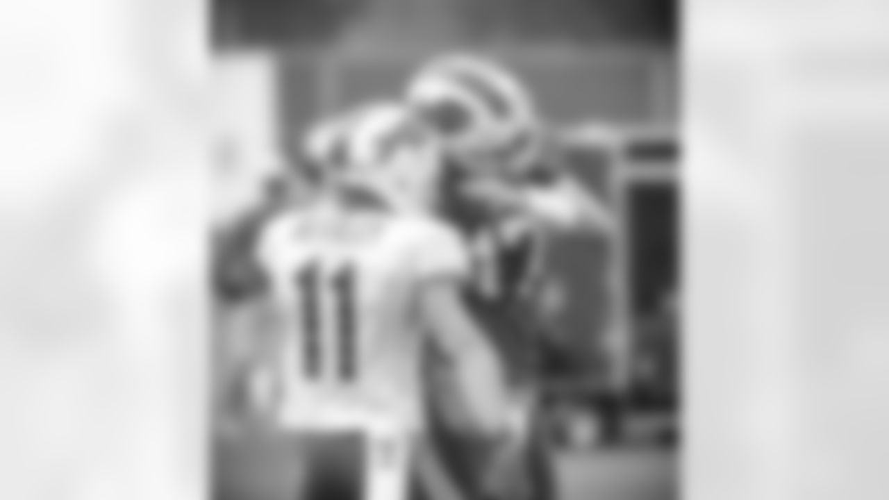 Cole Beasley (11), Josh Allen (17). Buffalo Bills Training Camp, August 17, 2021. Photo by Bill Wippert