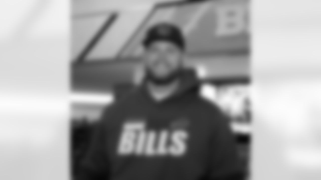Buffalo Bills' third-round draft pick Spencer Brown tours One Bills Drive on May 1, 2021.
Photo by Bill Wippert
