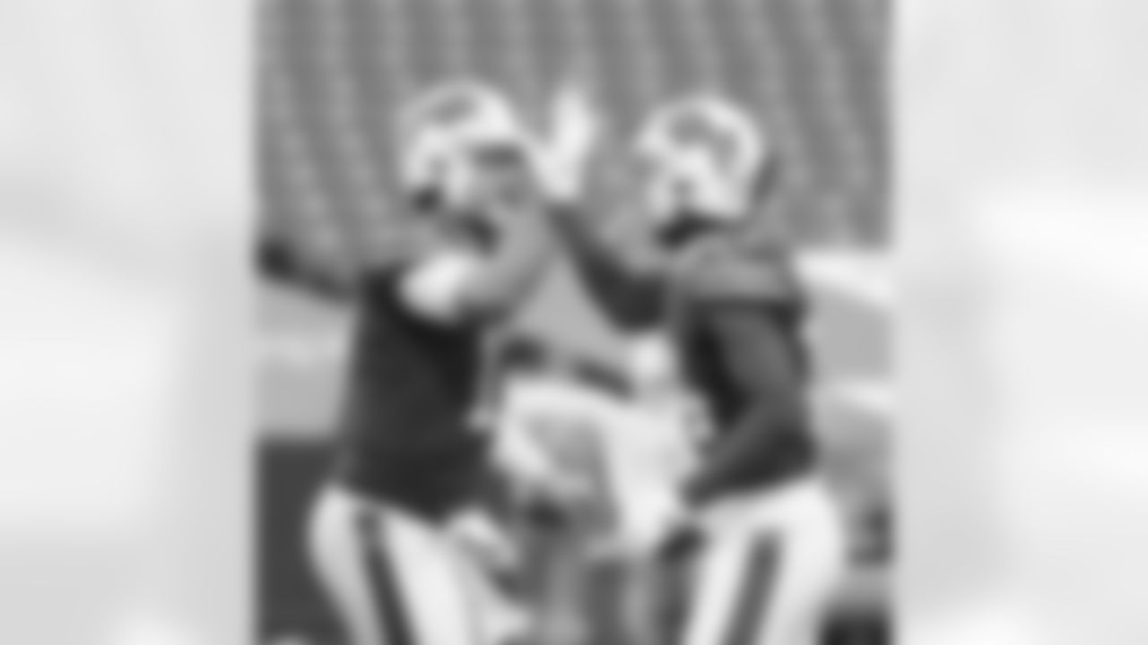 Josh Allen (17) and Stefon Diggs (14) celebrate John Brown touchdown. Buffalo Bills vs Miami Dolphins, January 3, 2021 at Bills Stadium.
Photo by Bill Wippert