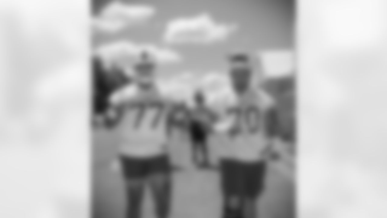 Jamil Douglas (77), Forrest Lamp (70). Buffalo Bills minicamp. June 16, 2021. Photo by Bill Wippert