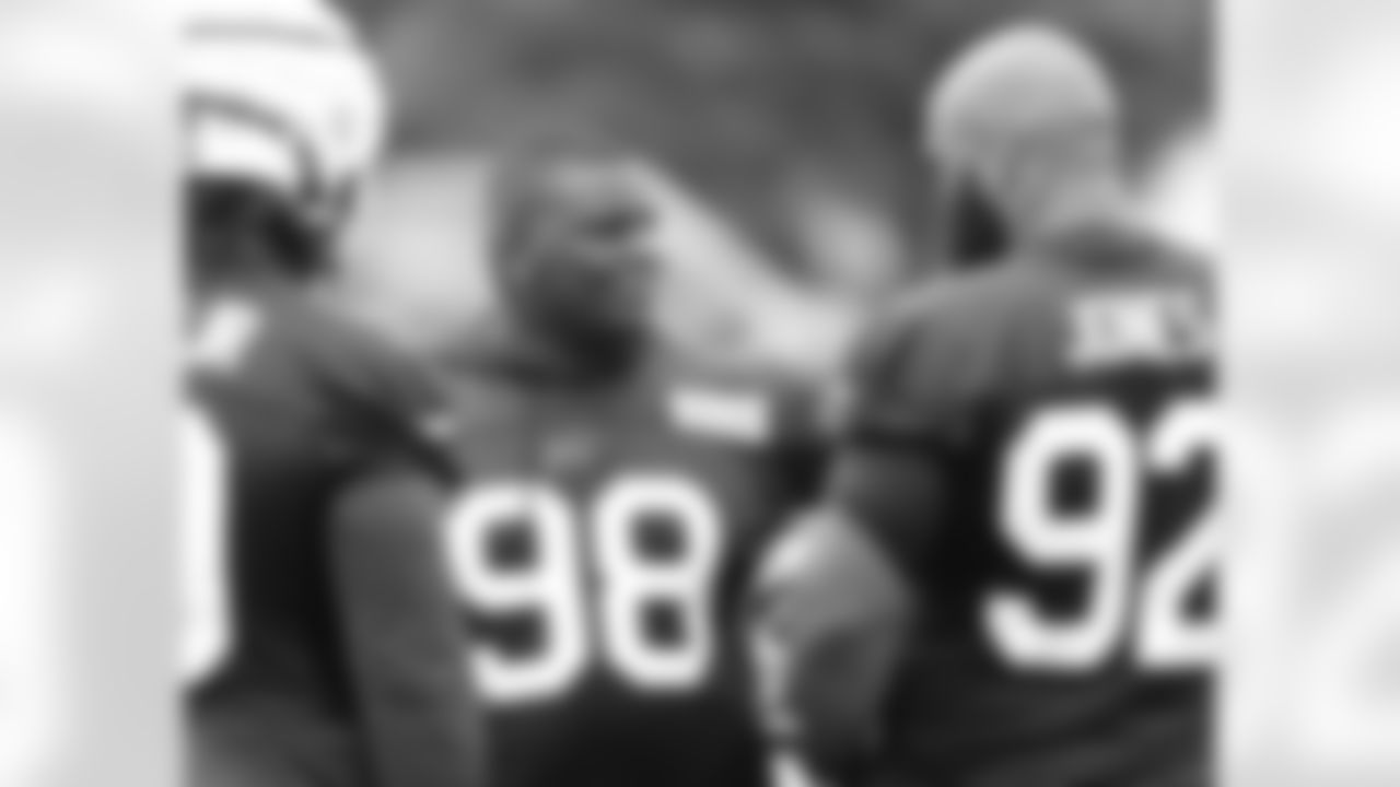 Poona Ford (98), DaQuan Jones (92). Buffalo Bills Training Camp at St. John Fisher University, July 27, 2023.