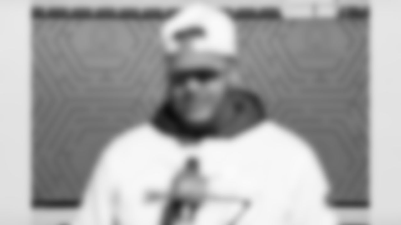 Dion Dawkins (73) during the AFC Pro Bowl practice on Feb 3, 2022 at the Las Vegas Ball Park in Las Vegas, Nevada. Photo by Ben Green