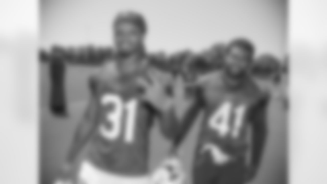 Damar Hamlin (31), Tariq Thompson (41). Buffalo Bills Organized Team Activity. June 10, 2021. Photo by Bill Wippert