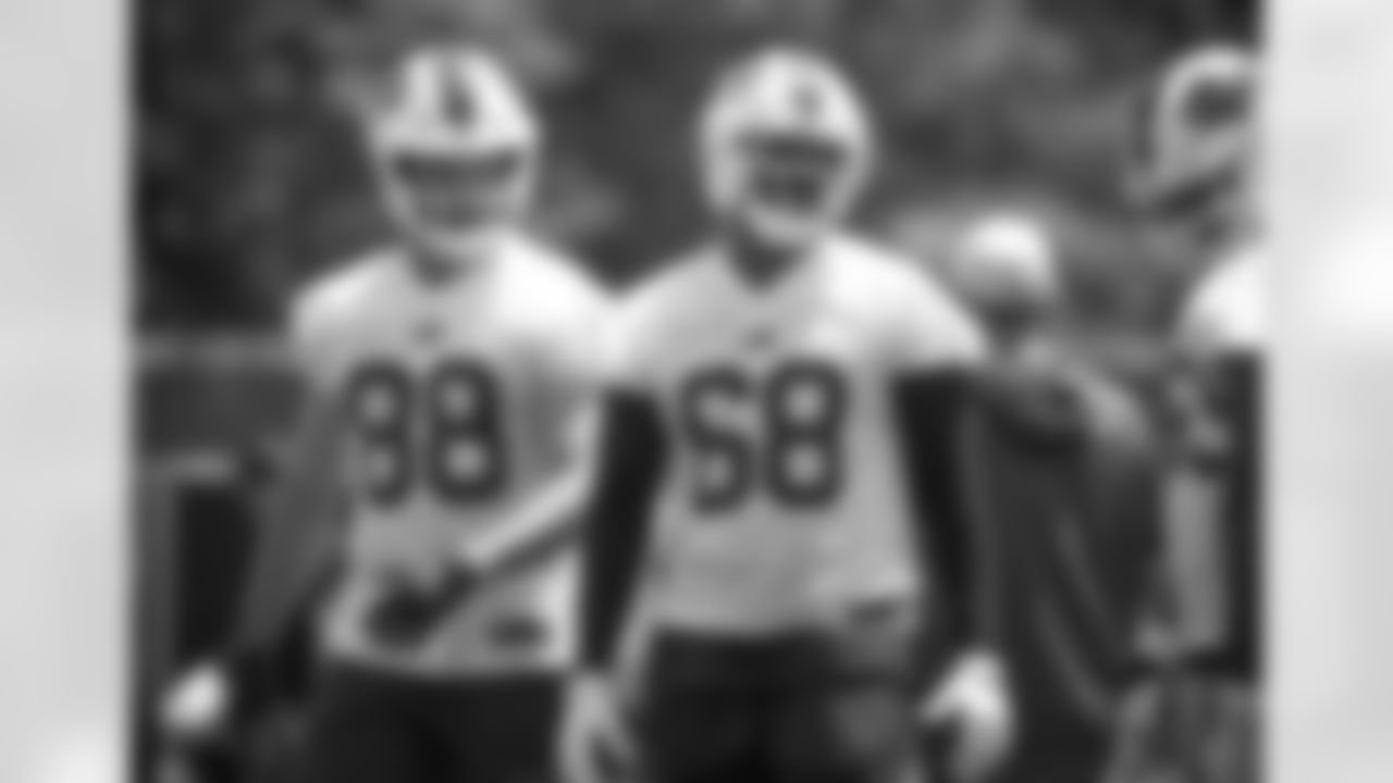 Dawson Knox (88), Bobby Hart (68). Buffalo Bills Organized Team Activity. June 10, 2021. Photo by Bill Wippert