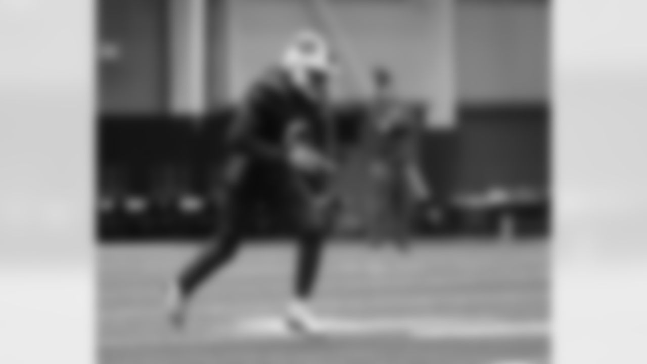 Marquez Stevenson (5). Buffalo Bills Wild Card Week practice, January 12, 2022. Photo by Bill Wippert