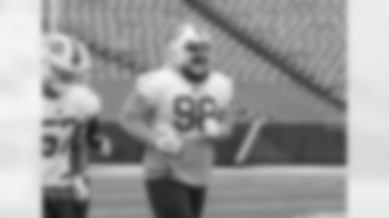 Star Lotulelei (98). Buffalo Bills Week 17 practice, December 30, 2021. Photo by Bill Wippert