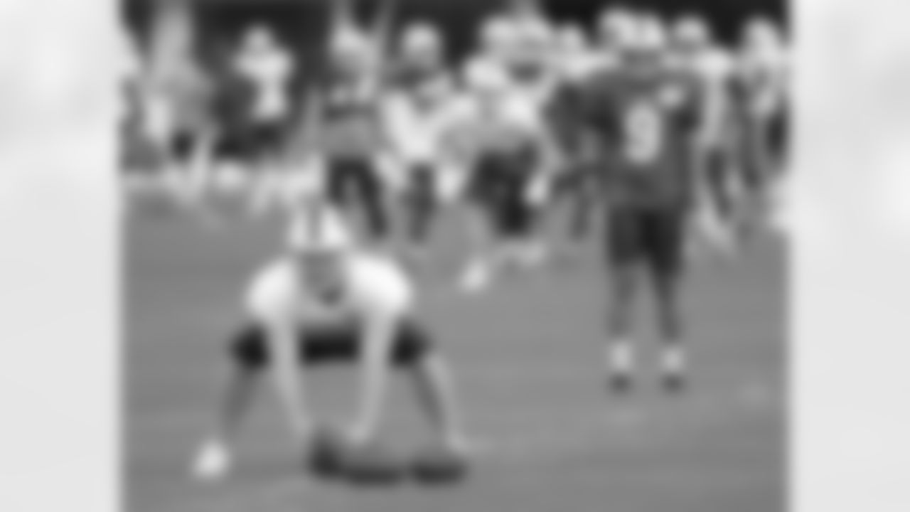 Reid Ferguson (69) and Corey Bojorquez (9). Buffalo Bills Training Camp practice, August 30, 2020.
Photo by Bill Wippert