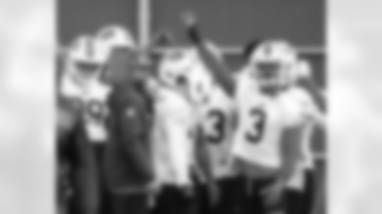 Jordan Poyer, Jaquan Johnson (4), Damar Hamlin (3). Buffalo Bills Week 3 practice, September 22, 2022 at One Bills Drive.