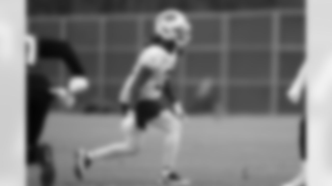Damar Hamlin (31). Buffalo Bills Week 15 practice, December 16, 2021. Photo by James Acton