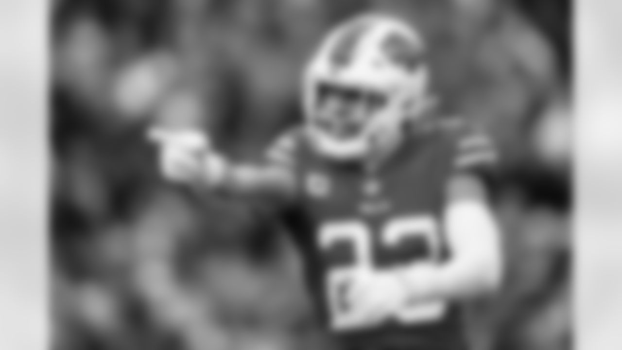 Micah Hyde (23). Buffalo Bills vs Carolina Panthers at Highmark Stadium, December 19, 2021. Photo by Ben Green