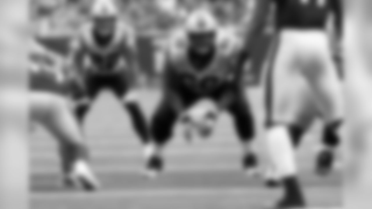 Carolina Panthers offensive tackle Daryl Williams (60) lines up during an NFL football game against the Houston Texans Sunday, Sept. 29, 2019, in Houston. The Panthers beat the Texans 16-10. (Cooper Neill via AP)
