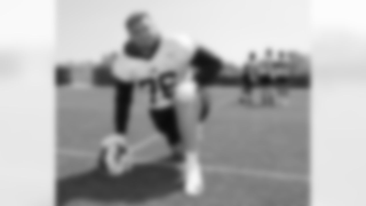David Edwards (76). Buffalo Bills Organized Team Activity, May 30, 2023 at One Bills Drive.