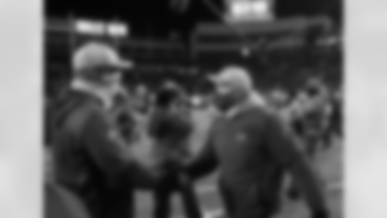 Sean McDermott and John Harbaugh. Buffalo Bills vs Baltimore Ravens, Divisional Playoff Game, January 16, 2021 at Bills Stadium.
Photo by Bill Wippert