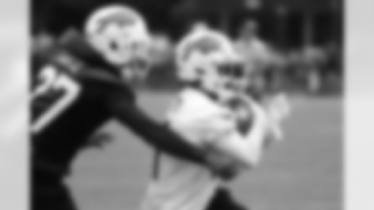 Tre'Davious White (27), Deonte Harty (11). Buffalo Bills Training Camp at St. John Fisher University, August 10, 2023.