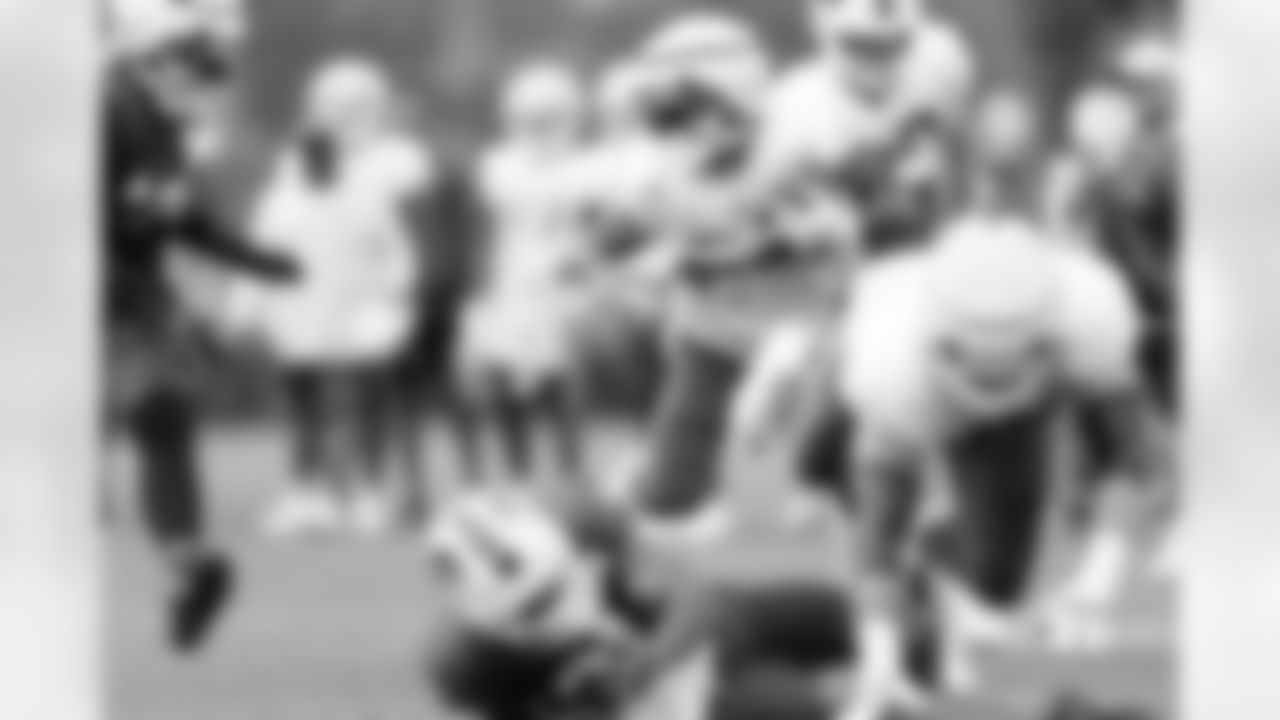 Damien Harris (22). Buffalo Bills Training Camp at St. John Fisher University, July 31, 2023.