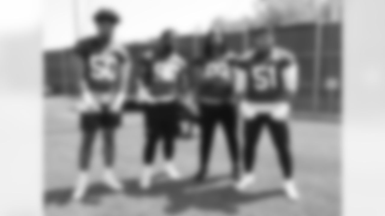 Greg Rousseau (50), Brandin Bryant (96), Kendal Vickers (93) Eli Ankou (51). Buffalo Bills Organized Team Activity, May 30, 2023 at One Bills Drive.