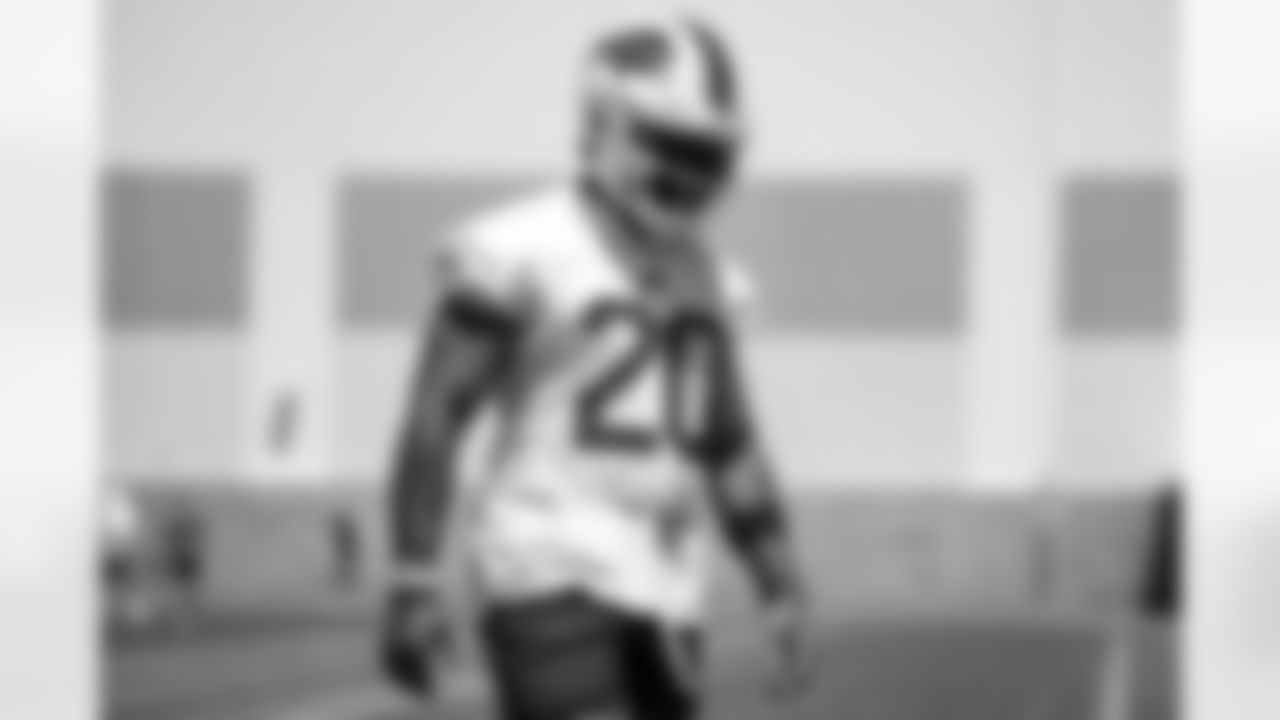 Zack Moss (20) during Day One of Buffalo Bills Mandatory Minicamp, on June 14, 2022. Photo by Ben Green