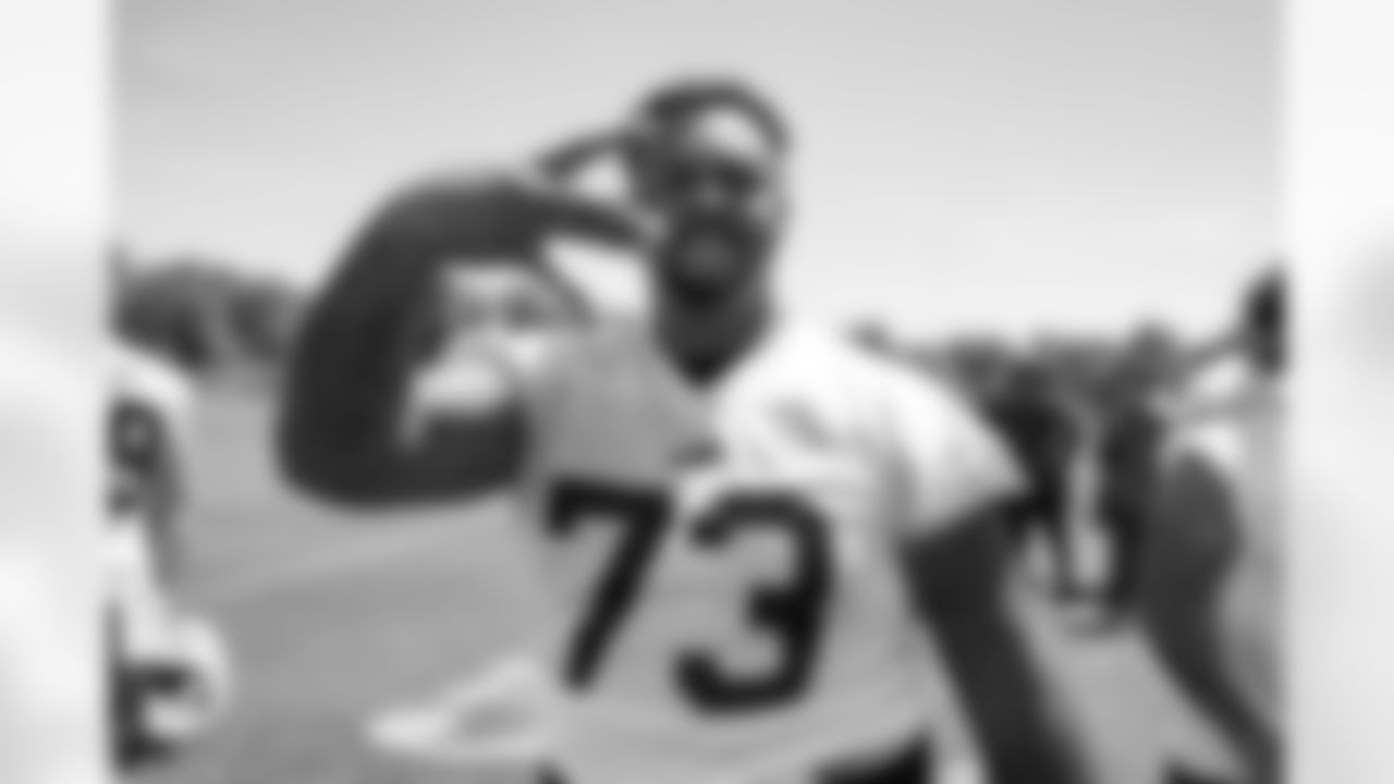 Dion Dawkins (73) during Day One of Buffalo Bills Mandatory Minicamp, on June 14, 2022. Photo by Ben Green
