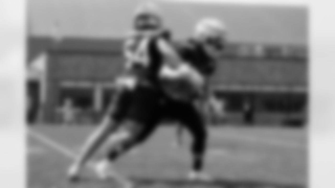 Baylon Spector (54) and Tyler Matakevich (44). Day 12 of Buffalo Bills Training Camp at St. John Fisher, August 7, 2022. Photo by Ben Green