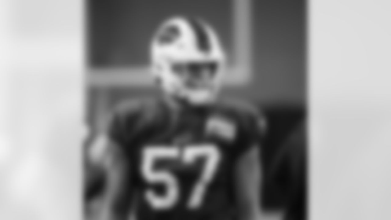A.J. Epenesa (57). Buffalo Bills Week 13 practice, December 2, 2020.
Photo by Bill Wippert