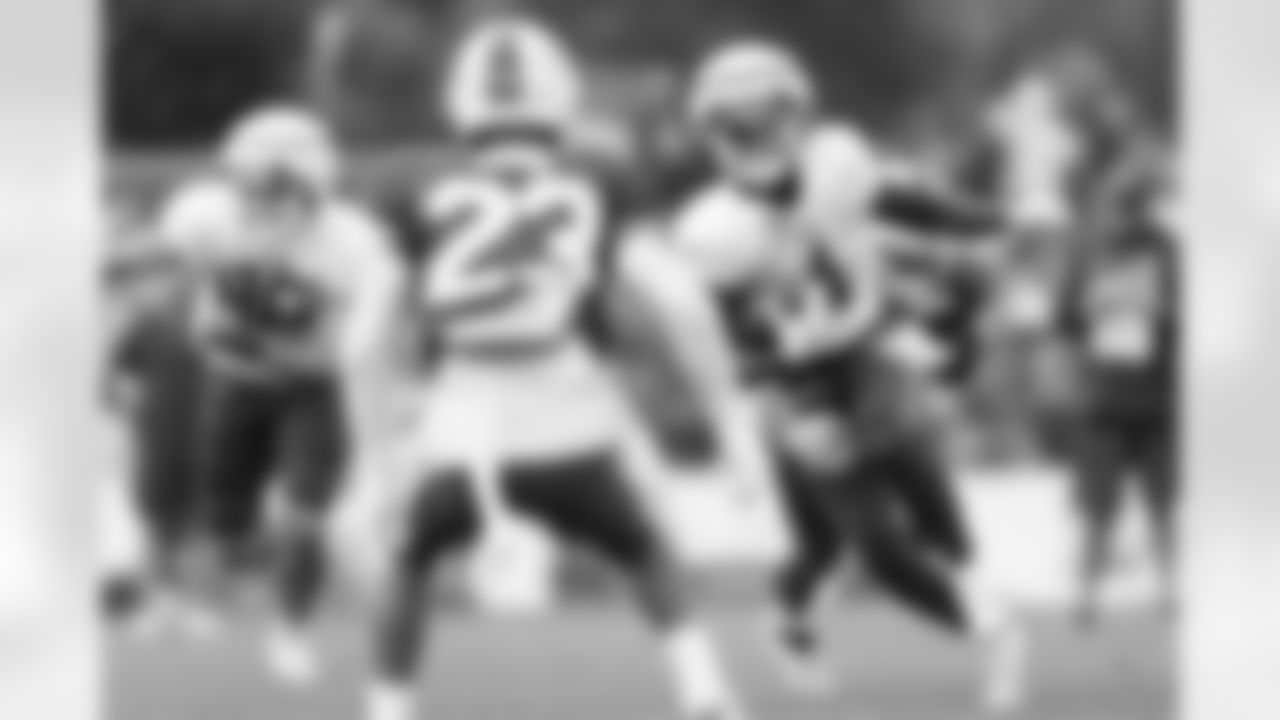 James Cook (4), Jordan Poyer (21). Buffalo Bills Training Camp at St. John Fisher University, July 31, 2023.