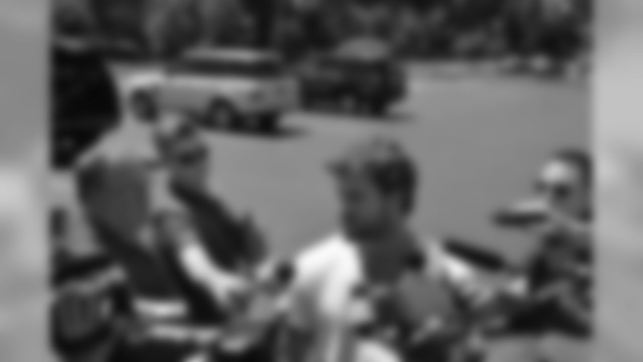 Kiko Alonso greets the press at Bills Training Camp