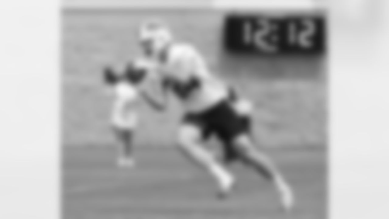 Zach Davidson (84). Buffalo Bills Organized Team Activity, May 23, 2023 at One Bills Drive.