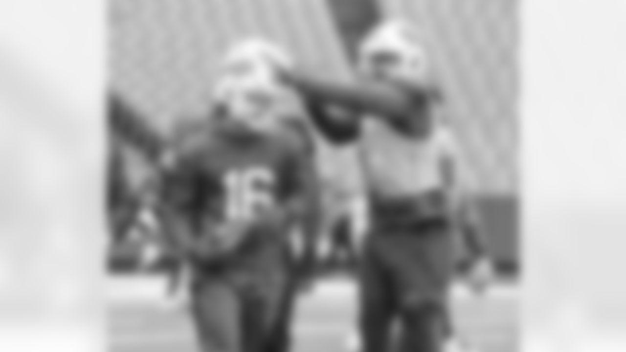 Isaiah Hodgins (16). Buffalo Bills Week 17 practice, December 30, 2021. Photo by Bill Wippert