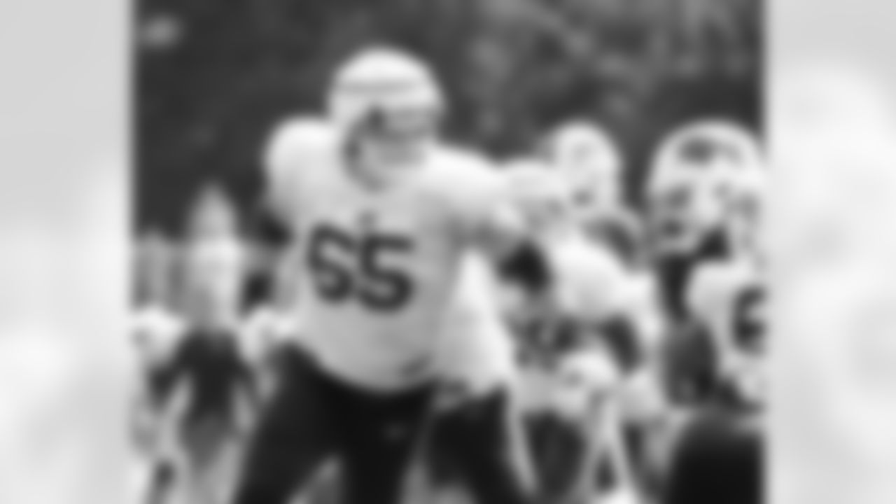 Ike Boettger (65). Buffalo Bills Training Camp at St. John Fisher University, August 9, 2023.