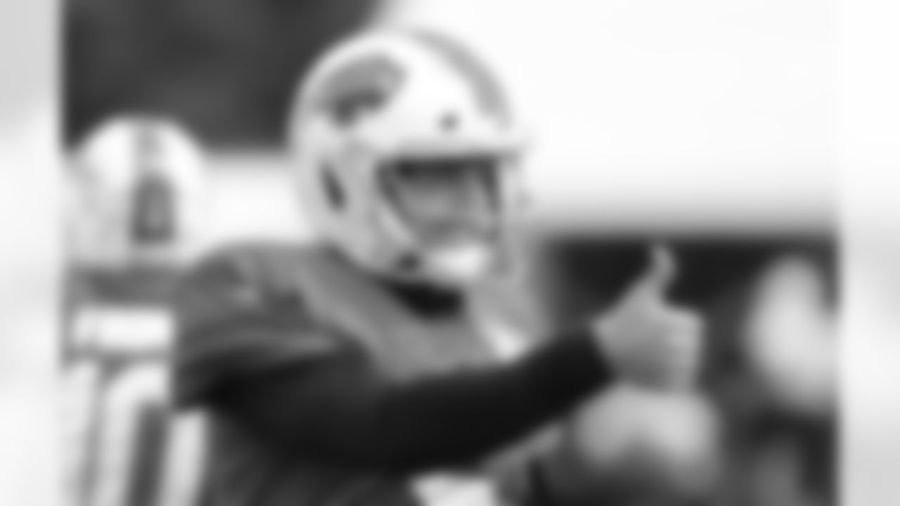 Matt Barkley (5). Buffalo Bills Training Camp practice, August 30, 2020.
Photo by Bill Wippert