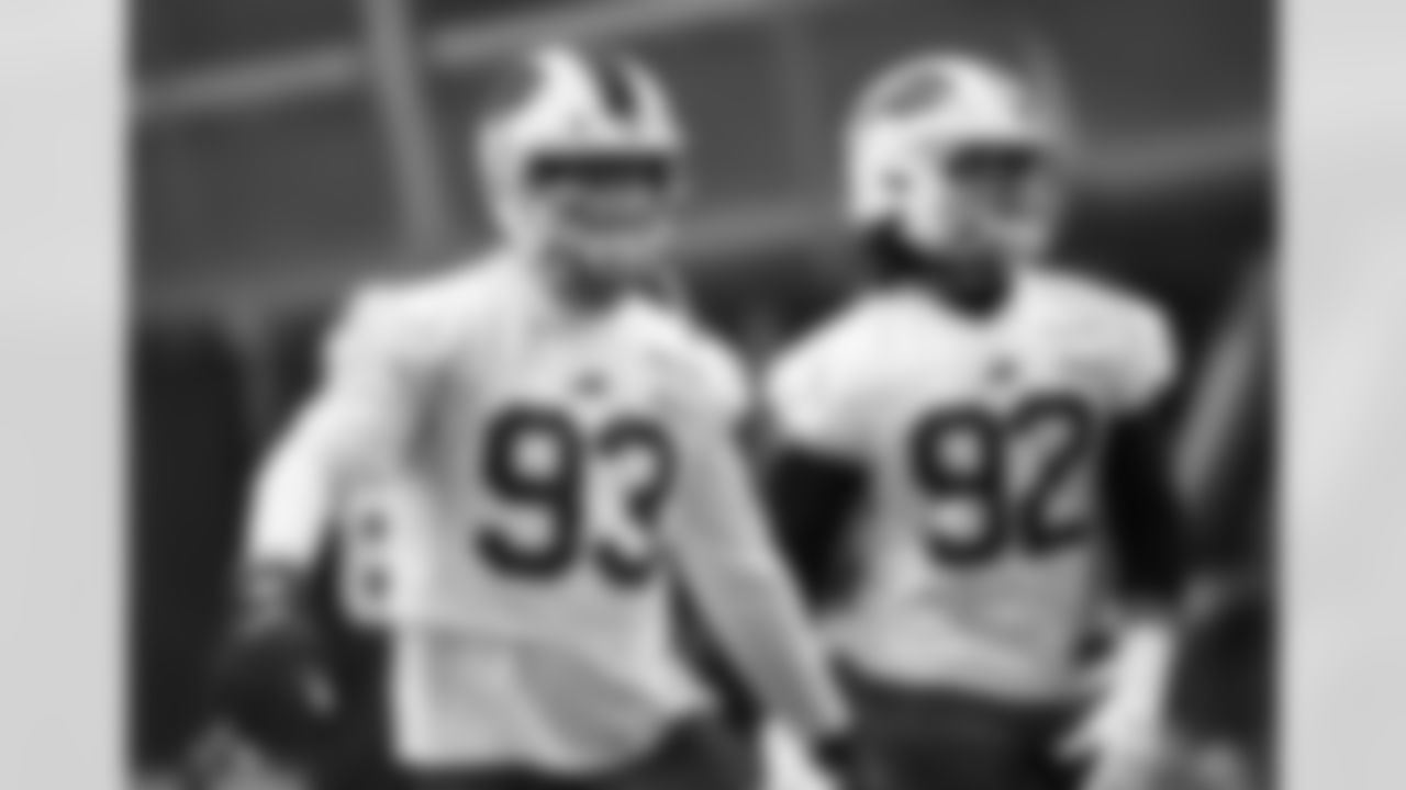 Trent Murphy (93), Darryl Johnson (92). Buffalo Bills Wild Card Playoff practice - Wednesday, January 6, 2021. Photo by Bill Wippert