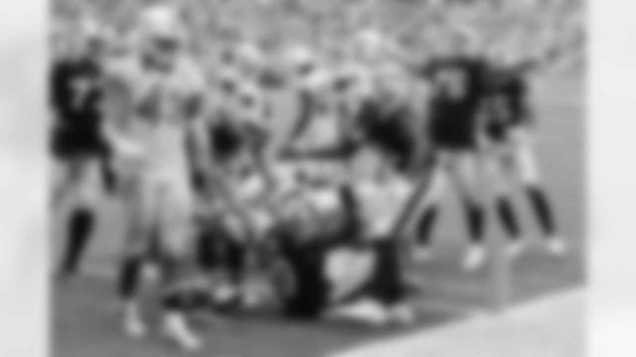 Zack Moss (20), Dawson Knox (88) and Jordan Poyer (21). Buffalo Bills vs. Miami Dolphins at Hard Rock Stadium, September 19, 2021. Photo by Jeff Romance