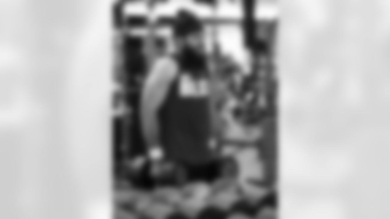 Jake Kumerow in weight room workouts during Week One of Buffalo Bills OTA's, May 24, 2022. Photo by Bill Wippert