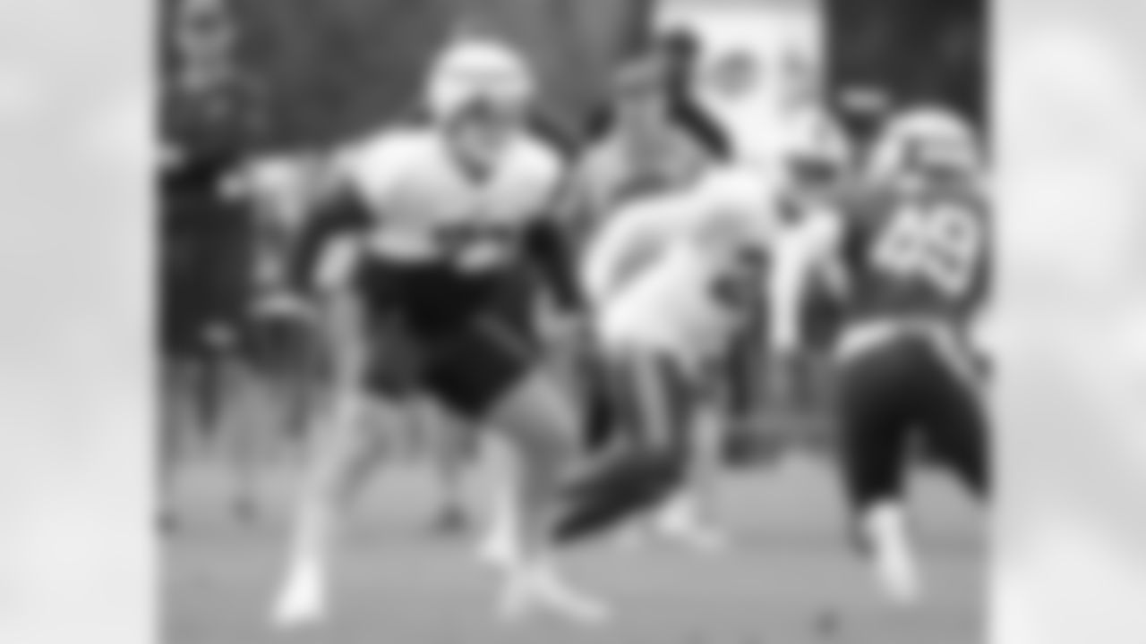 David Quessenberry (77). Buffalo Bills Training Camp at St. John Fisher University, August 1, 2023.
