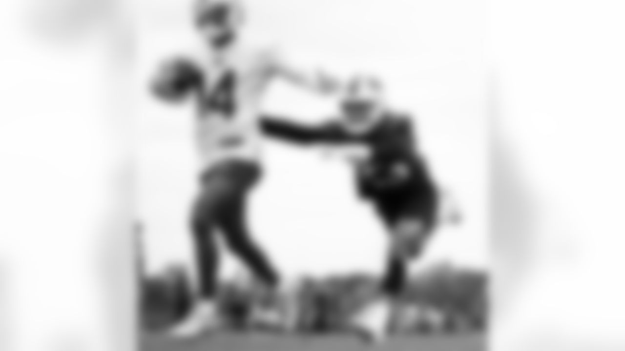 Stefon Diggs (14) and Micah Hyde (23). Buffalo Bills Week 6 practice, October 15, 2021. Photo by Ben Green