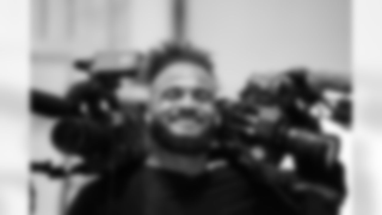 Gabe Davis holds the Buffalo Bills cameras after a training session during the 2022 off-season in Orlando, Florida. Photo by Ben Green