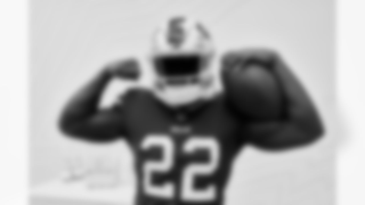 Damien Harris (22) at Buffalo Bills Media Day, June 12, 2023 in Orchard Park, NY.
