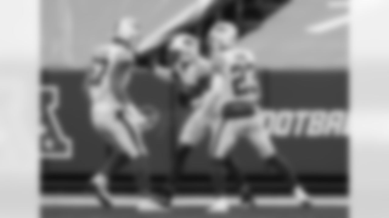Tre'Davious White (27) interception. Buffalo Bills vs Los Angeles Chargers, November 29, 2020 at Bills Stadium. Photo by Craig Melvin.
