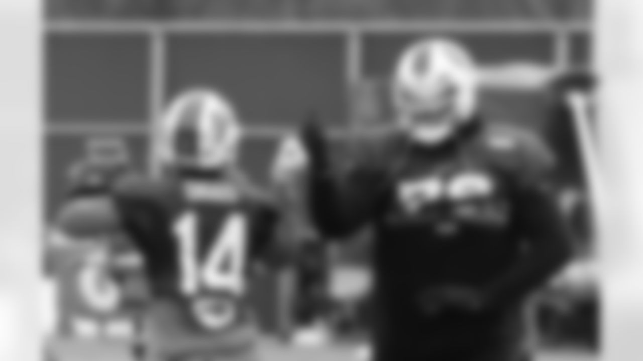 Stefon Diggs (14), Dion Dawkins (73). Buffalo Bills Week 18 practice, January 5, 2023 at One Bills Drive.