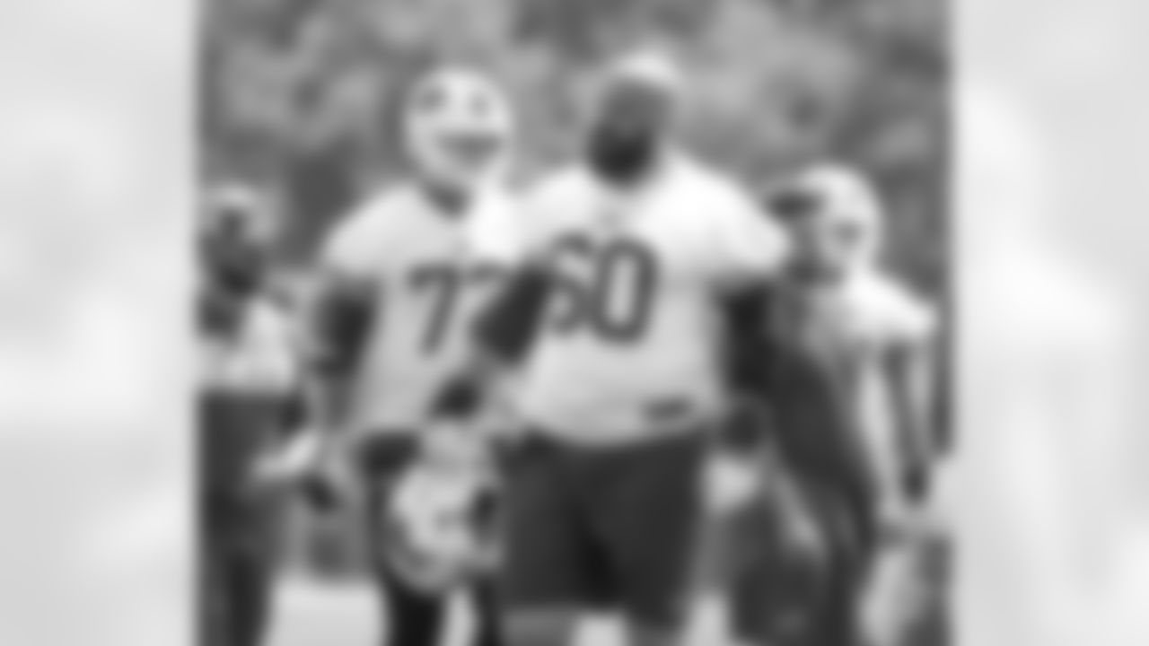 Mitch Morse (60). Week Two of Buffalo Bills OTA's, May 31, 2022. Photo by Bill Wippert